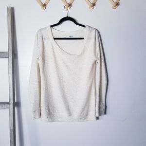 MAURICES CREAM WITH GOLD SWEATER SIZE MEDIUM